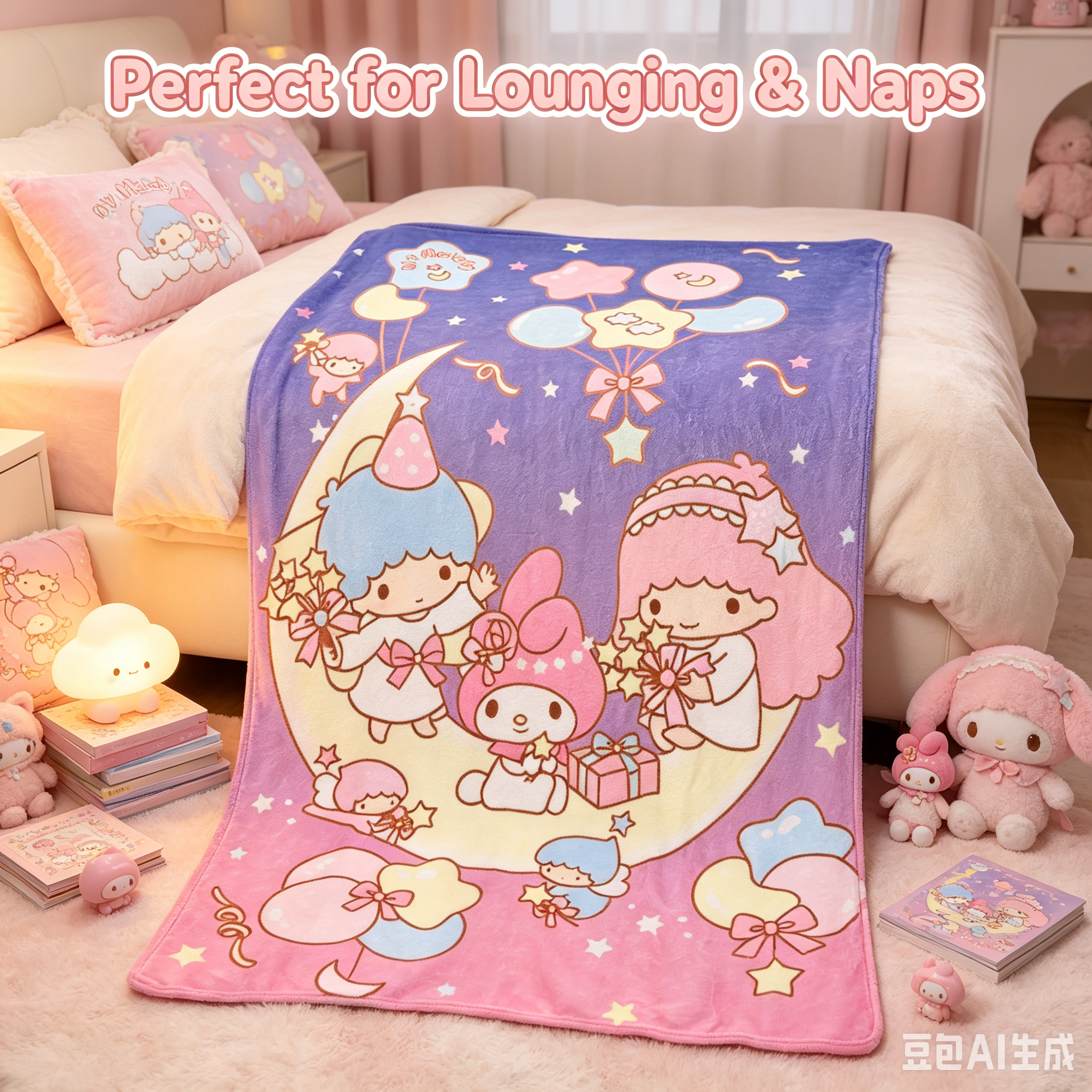 100×150cm Cute Cartoon Plush Blanket