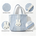 Miffy Style Gingham Rabbit Shoulder Bag – Cute Cartoon Crossbody Bag