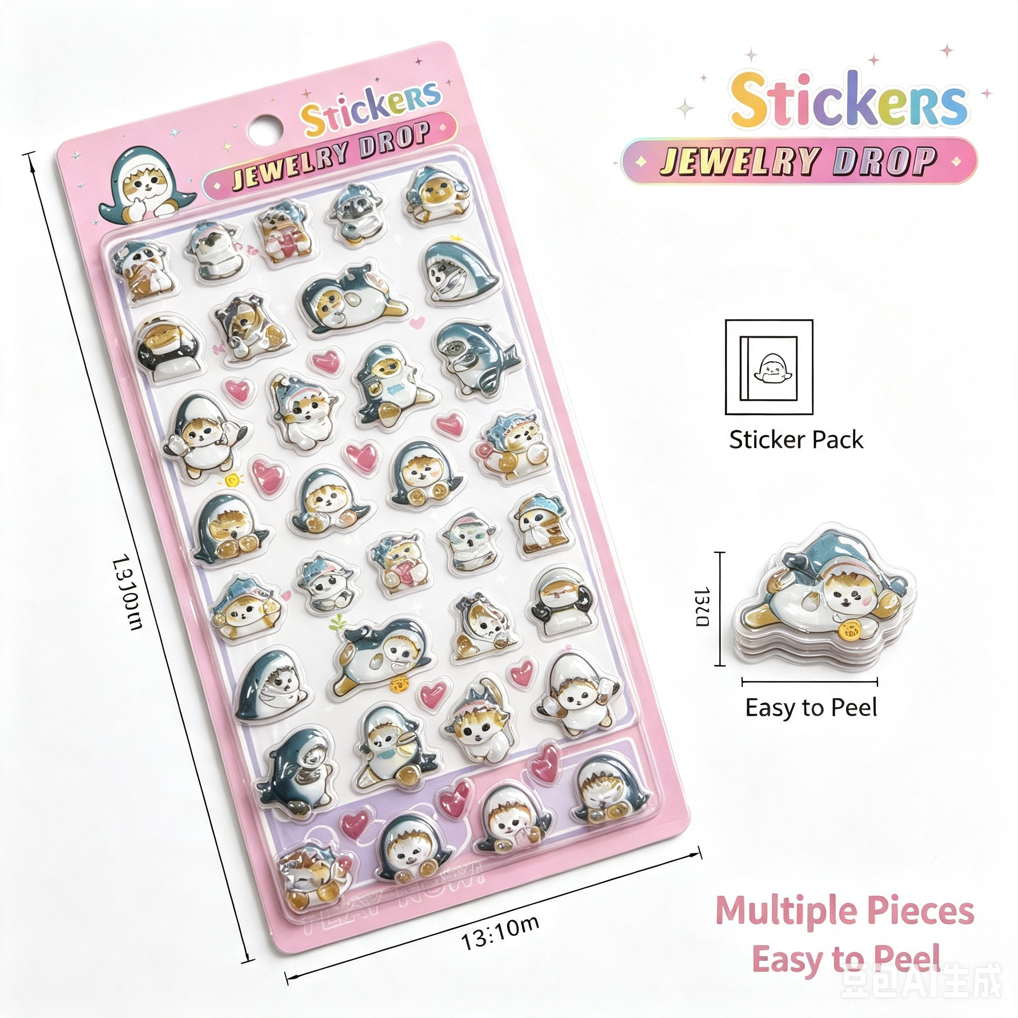 Cute Cartoon Sticker Pack – Kawaii Character Stickers for Journaling and Decoration
