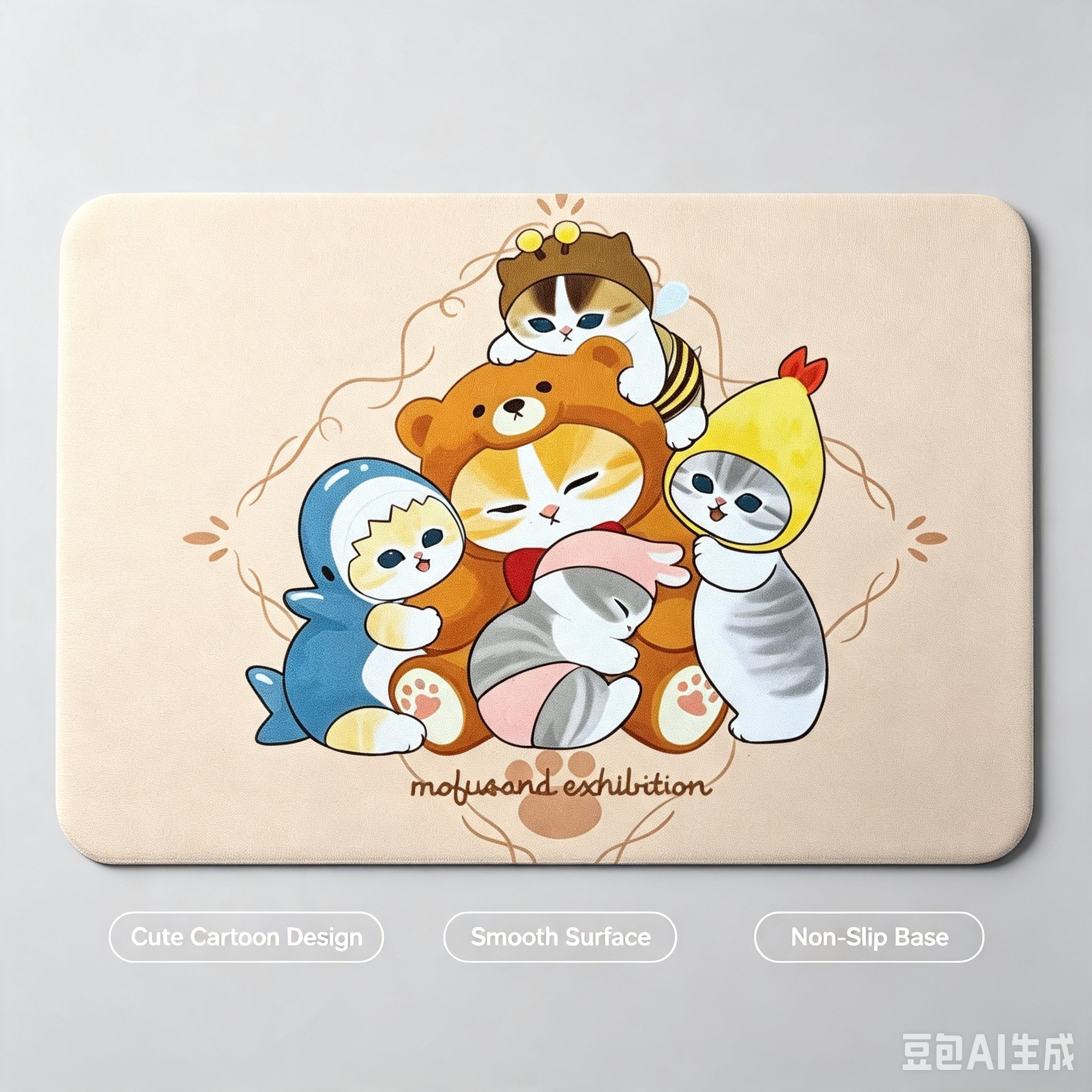 Cute Cartoon Cat Mouse Pad – Soft Non-Slip Desk Mat